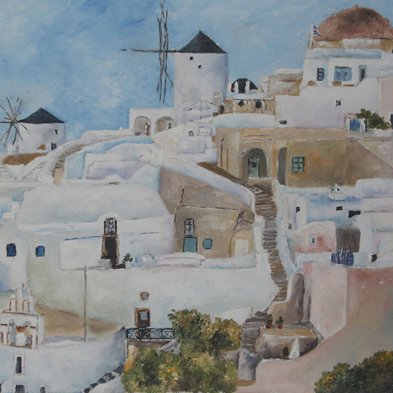 Original painting of Santorini, Greece
